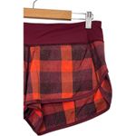 Lululemon Run Speed Short Womens 8 Red Burgundy Buffalo Plaid Active Athletic Photo 7