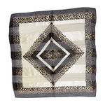 Oscar de la Renta  Vintage Cheetah Artsy Silk‎ Square Scarf 20.5"x21" Brown Beige Photo 0