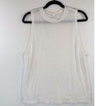 Lululemon Womens Top White All Yours Tank Crewneck Sheer Pima Sleeveless Size 8 Photo 3