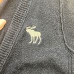 Abercrombie & Fitch Cardigan Sweater Y2K Moose Preppy Size Medium Black Soft Photo 3
