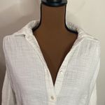 Billabong Sunset Sessions nubby gauze cropped tie-front button shirt size S Photo 5