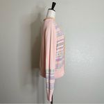 Liz Claiborne Crazy Horse  Vintage Velvet Ruffle Pink Knit Cardigan, Size XL Photo 6
