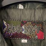 80s Vintage East West rare genuine leather/cotton/lace patchwork jacket S. Green Photo 5