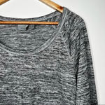 Athleta  No Sweatin’ It Sharkbite Gray Heather Hi-Lo Top Size Medium Photo 1