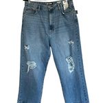 DKNY NWT   Jeans Distressed Frayed Hem Straight Leg Jeans 32/14 Photo 5