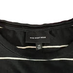 Who What Wear  Black and White Striped Elbow Length Tee Size Medium Photo 2