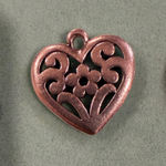 James Avery  Retired Sterling Silver Floral Heart Charm Photo 0