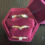 Elegant Gold and Silver Women's Ring Trio Set Size 7 Photo 0