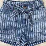 American Eagle  Stretch Highest Waist Mom Paper Bag Shorts Striped‎ 00 Photo 5