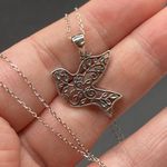 Dove With Vines Solid Sterling Silver Necklace Photo 4
