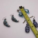 Lot Of 3 Women’s Costume Earrings Pierced Dangle Drop Blue Photo 6
