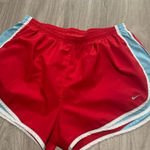 Nike Women's Red and Light Blue Athletic Shorts Photo 0