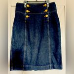 Ralph Lauren Blue Gold Knee-Length Pencil Skirt Photo 0