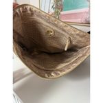 Charming Charlie  Tan Beige Snakeskin Faux Leather Large Tassel Zip Clutch Purse Photo 2