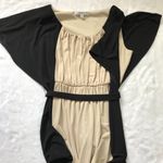 Sandra Darren Colorblock Dress Womens Size 10 Knee Length Sleeveless Black Khaki Photo 7