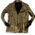 Les Chiffoniers *RARE* Sparkling Gold Sequin Blazer Jacket Women's Small Photo 0