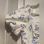 NWOT Band of the Free Size L Blue Floral Bows Cut Out Puff Peplum Crop Top Size L Photo 3