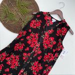 LuLaRoe NWT Women’s Vest Black Red Floral Sleeveless Long Duster Small Photo 1