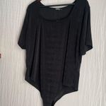 Boohoo  Bodysuit Slinky Black Cap Sleeve Women’s US 24 Photo 2