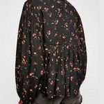 Free People Lady Lou Black Floral Embroidered Boho Blouse Photo 1
