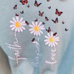 Faded Rose Daisy Print Cropped Hoodie Photo 3