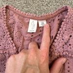 Joie  Women's Sleeveless Pink Eyelet Cotton Cropped Tank Top Photo 1