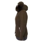 Anthropologie Doma Green Plush Lined Moto Jacket with Fur Trimmed Hood, Size XS Photo 2