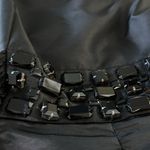 Donna Morgan  SZ 8 BLACK RHINESTONE EMBELLISHED‎ POLY/NYLON COMBO SILK DRESS Photo 9