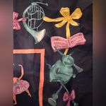 Hilldi Blue Ballerina Print Silk Large Scarf NWT Photo 3