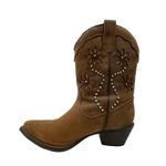 Santa Fe Boot Co Women's Sz 7M Leather Cowboy Boots Rhinestone Cowgirl Bling Brown Photo 3