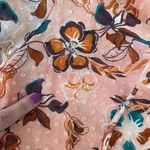 Joie  Coral Floral Blouse Tunic Tie Neck Chiffon Size Medium Photo 6