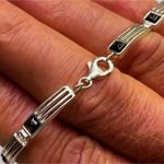 Baltic Amber & Sterling Silver 925 Bracelet With Rectangular Link Design Photo 3