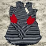 Cold Shoulder Striped Long Photo 2