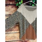 Ces Femme Light Weight Long Sleeve Colorblock Blouse Shirt Scoop Neck Women's XL Gray Photo 1