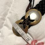 Marjorie Baer vintage braided Belt with metal buckle and beaded fringe detail Black Photo 10