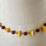 Yellow abalone and orange/brown beaded choker necklace Photo 0