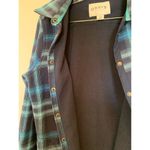Orvis  flannel shacket blue plaid women's medium Photo 8