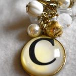 Source Unknown NWT C Monogram Bag Charm Purse Tassel Beaded Gold Tone 3.5" Keychain Photo 1