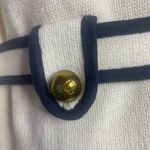 Tory Burch  Cream Navy Knit Military
Duster Cardigan Gold Buttons Size 4 Photo 8