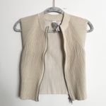 Alo Yoga Denim Knit Sleeveless Full Zip Top Oat Milk/ Ivory S Photo 6