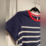 NWT Joules Size 4 Navy Blue Nautical Stripe Red Crew Neck Short Sleeve Tee Shirt Photo 3