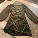 Iqueeny IQREENY Womens V Neck Long Sleeve Dress Velvet Bodycon Ruched Side Asymmetrical Cocktail Party Dresses Photo 8