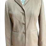 Loft Beige Virgin Wool Blazer with button closure and shoulder pads size 6 Photo 0