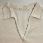 Marine layer Women’s White Terry Polo Top Short Sleeve Johnny Collar Coastal XL Photo 6