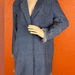 Soft Surroundings  Jacket Chambray Blazer Snap Fringe Hem & Sleeve Size L. B38 Photo 2