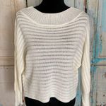 SheIn Women Long Sleeve Round Neck Ivory Ribbed Knit Pullover Sweater Size Small Photo 0