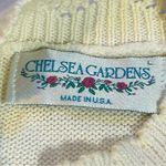 Vintage Chelsea Gardens Knit Embroidered Floral Summer Sweater Cream Size Large Photo 10