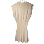 ZARA Rib Knit Structured Dolman Sleeves Banded Waist Mini Dress in Cream Photo 11