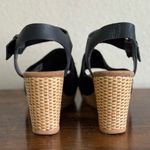 Toms EUC.  Black Wedge Sandals with Ankle Strap. Photo 3