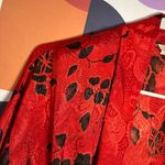 Vintage Paisley Floral Robe Red Size M Photo 6